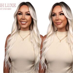 Chelsey Smith Cosmetics Platinum Blonde Ash Lace front bang wig